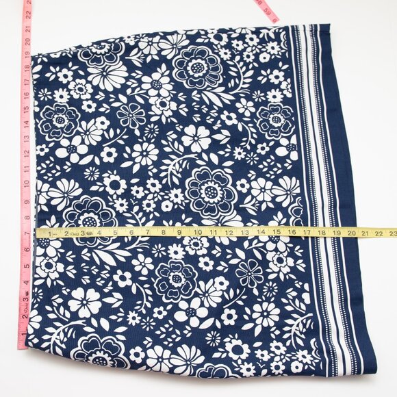 Talbots Classic Cotton A-Line Skirt Floral Stripe Blue White Plus Size 16 New - Picture 6 of 6